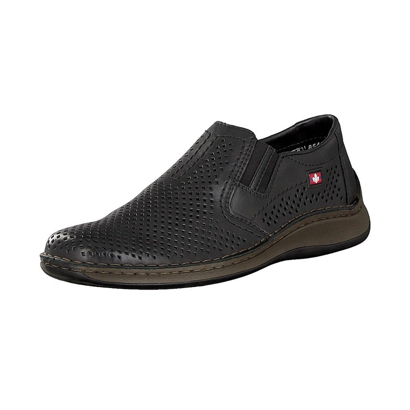 Slip On Panske - Rieker 05297-00 Čierne Topánky